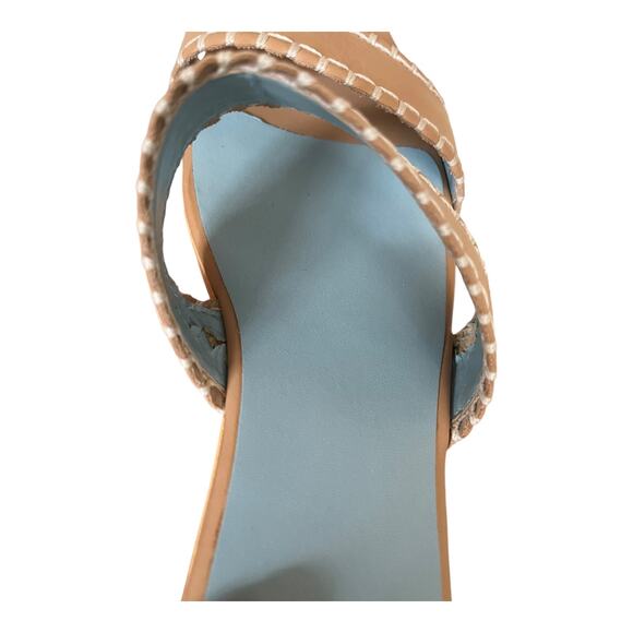 FRANCES VALENTINE Leather Sandals Clogs Wooden Soles Platform Slides Italy 9 EUC - Picture 8 of 13